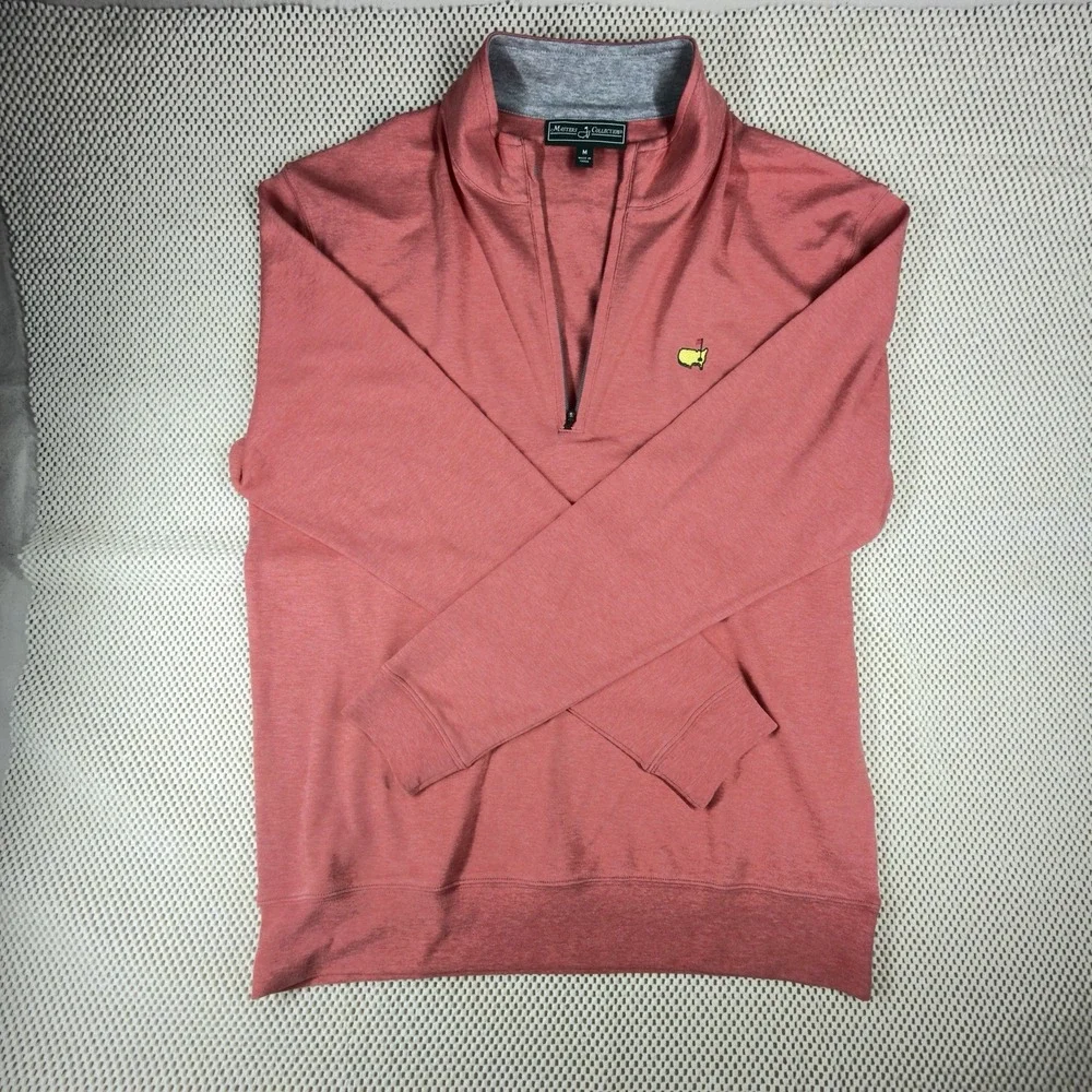 Masters Collection Men's M Coral 1/4 Zip Pullover Long Sleeve - Golf Wear NWOT